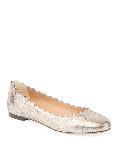 chloe flats scalloped|chloe ballet flats with straps.